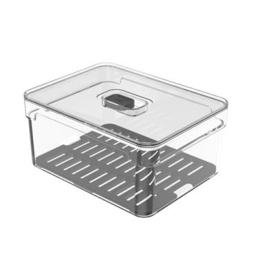 Imagem de Organizador de Geladeira 2,2L Clear Fresh com Bandeja de Drenagem e Respiradouro para frutas e legumes