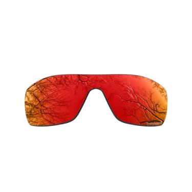 Imagem de ToughAsNails Lentes de reposição polarizadas para óculos de sol Oakley Batwolf OO9101 - Mais opções, Cromado vermelho - polarizado, tamanho �nico