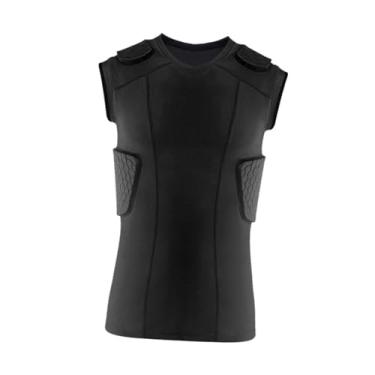 Imagem de Colaxi Proteção de coletes masculinos de proteção contra colete sem mangas Setir Sports Sports Shock Training Top Compression Compression para futebol de , S