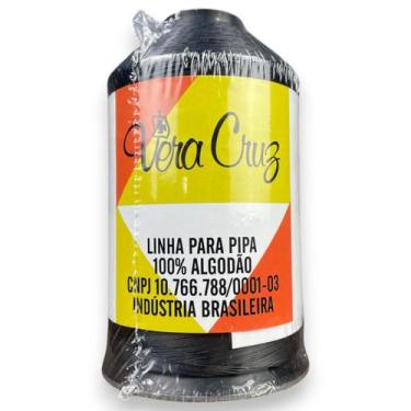 Imagem de Linha Vera Cruz Fio 04 Para Pipa 3000 Jardas, Preto