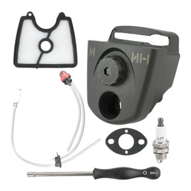 Imagem de Carbhub Kit de linha de combustível de filtro de ar adequado para soprador de folhas Husqvarna 125B 125BX 125BVX com ferramenta de ajuste, capa e botão para caixa de ar