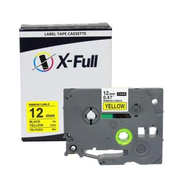 Imagem de Fita rotuladora compatível Brother TZE-FX631 12MMx8M Preto/Amarelo - X
