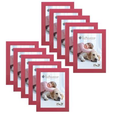 Imagem de Kit 10 Molduras Porta Retrato 15X21 Rosa - Santamaria Molduras