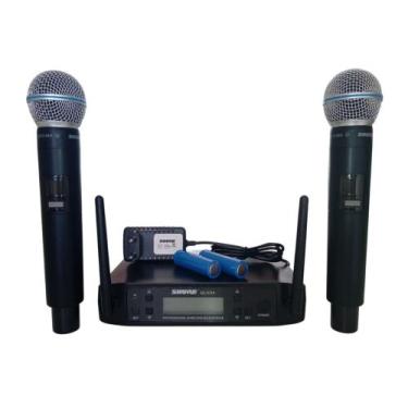Imagem de Microfone Shure profissional GLXD4 UHF sem fio duplo cardióide - cápsu