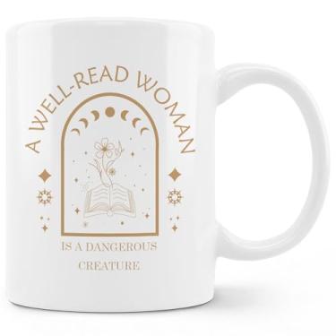 Imagem de FHUGX Caneca de café de cerâmica para amantes de livros - presentes para amantes de livros para mulheres, presentes de caneca para mulheres leitoras, amantes do livro, clube do livro, bibliotecário