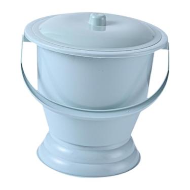Imagem de Kokiya Spittoon urinol com tampa, caçamba de urinol potty, camas portátil, vaso de urinol doméstico para mulheres do sexo feminino, quarto de quarto, Azul