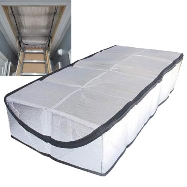 Imagem de Cobertura de isolamento de escadas de sótão, 26 x 55 Cobertura de escada de sótão espessa para economia de energia Tenda de sótão isolador de escada de porta de bolha dupla para