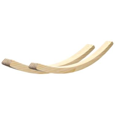 Imagem de Wonderjune 1 par de cadeiras de balanço de madeira dobradas de carvalho pernas de madeira pernas curvas pés bar cadeira banco balanço (3,5 cm de largura)