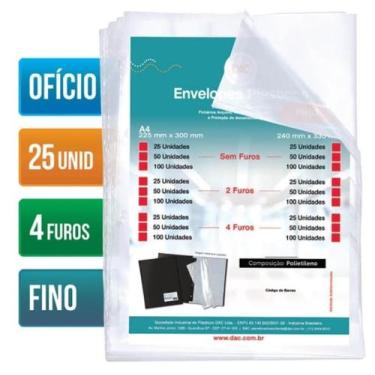 Imagem de Plástico 4 Furos Fino 0.06 Com 25 Unidades Dac