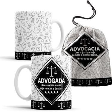 Imagem de Caneca Profissão Advocacia Advogada com Saquinho - Elicomics