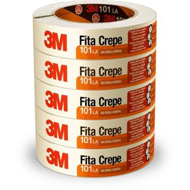 Imagem de Fita Adesiva Crepe 24 X 50 M 101la | 5 Rolos - 3m