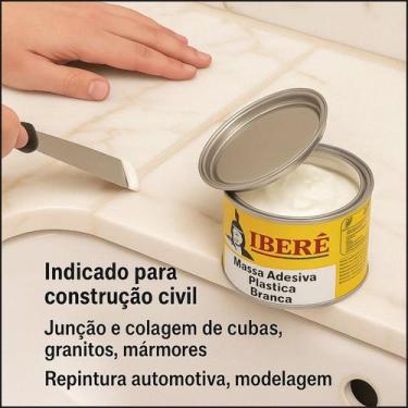 Imagem de Massa Ibere BRANCA Adesivo Para Colar Cuba Pedra Pia Bancada Cozinha B