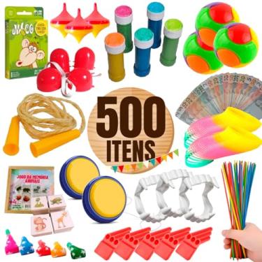 Imagem de Kit 500 Prendas Luxo Festa Junina Brinquedos Criança Brindes Atacado Escola