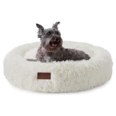 Imagem de TOWN & COUNTRY LUXE CuddleTown Cama macia e macia para animais de estimação, macia, aconchegante e calmante, repelente de água, fundo antiderrapante, 100% lavável na máquina, creme, média 71 x 71 x