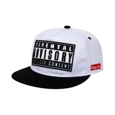 Imagem de Boné Snapback Ajustável de Algodão - Estilo Hip Hop para Verão, Branco