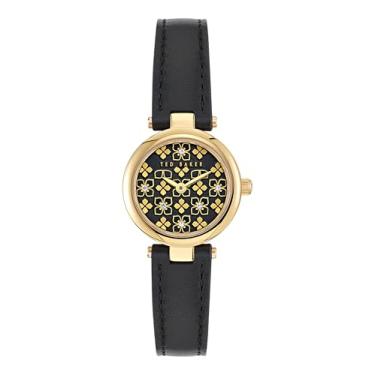 Imagem de Ted Baker Relógio feminino com pulseira de couro preto, Preto