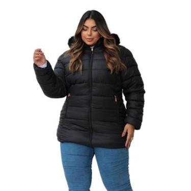 Imagem de Jaqueta ParKa Dupla Face Nylon/Peluciada Plus Size Tamanho:G2;Cor:-Feminino
