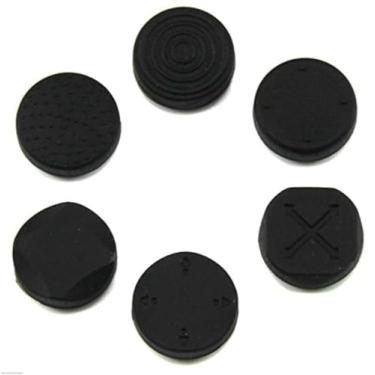 Imagem de 1 conjunto de capas de joystick de silicone analógico para PSV 1000 2000 PS Vita preta
