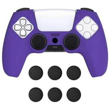 Imagem de PlayVital Pure Series Dockable Model Anti-Slip Silicone Cover Skin for ps5 Controller, Soft Rubber Grip Case for ps5 Wireless Controller Fits with Charging Station with Thumb Grip Caps - Purple