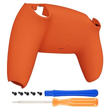 Imagem de eXtremeRate Capa inferior laranja macia com aderência ao toque para controle DualSense 5, capa traseira personalizada para controle PS5, capa traseira de reposição para controle Playstation 5