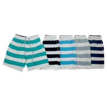 Imagem de Kit Com 5 Bermudas Mauricinho Tactel Short Praia Estampado Verão Adult