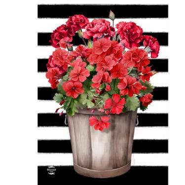 Imagem de Briarwood Lane Bandeira de jardim de gerânios listrados