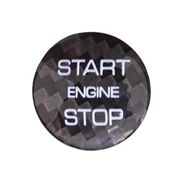 Imagem de WLKE Botões de partida de motor de fibra de carbono real para Land Rover Discovery Sport Evoque (preto)