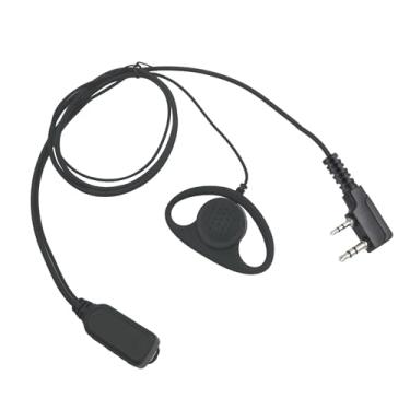 Imagem de Fone de ouvido em forma de D de 2 pinos com microfone Ptt para rádios bidirecionais Baofeng Retevis UV-5R BF-F8HP Pro GM-15 5RM K5 Plus BF-888S UV-17R AR-152