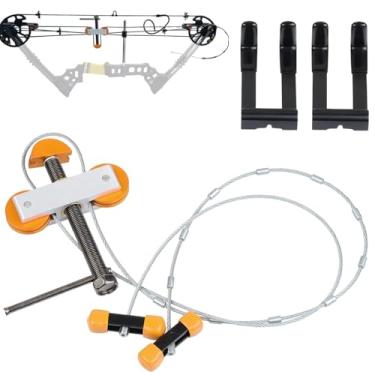 Imagem de Prensa de arco para arcos compostos com 2 suportes quádruplos, arcos compostos portáteis de tiro com arco e suporte L de membro quádruplo ferramenta de substituição para torno de arco caça e tiro ao