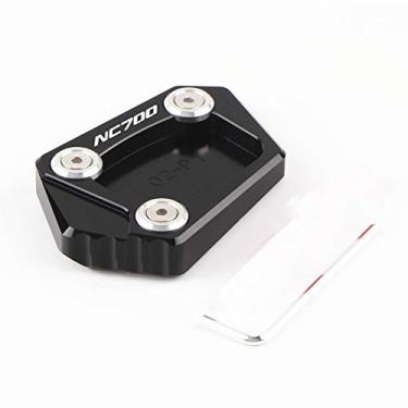 Imagem de Acc-Creativity Suporte lateral para pé de motocicleta ampliador lateral placa de extensão compatível com HONDA NC700S NC700X NC750S NC750X 2012-2015 (NC700S/X, preto)