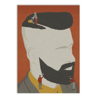 Imagem de Placa Decorativa Engraçada Barbearia Cortar Grama Gigante Decoração Quarto Sala