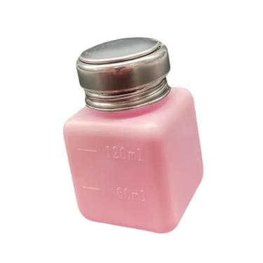 Imagem de predolo Dispensador de líquidos push down, recipiente para cosméticos, portátil, frasco de bombeamento vazio premium para demaquilante, salão pessoal, rosa,