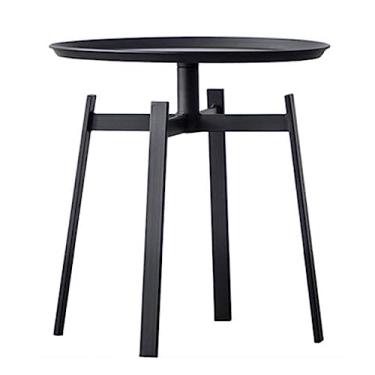 Imagem de Mesa lateral de sofá pequena mesa lateral redonda, mesa de centro mesa de canto mesa de cabeceira moderna para sala de estar, quarto, escritório, espaços pequenos, 48 cm D x 48 cm.