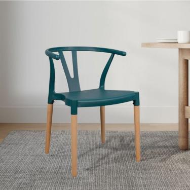 Imagem de Cadeira Polipropileno Wishbone Verde Escuro