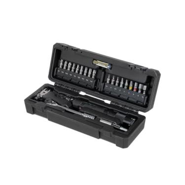 Imagem de Topeak Conjunto de chaves de torque digitais Torq Stick Pro (TT2631) – alcance de 1 a 20 Nm, visor digital com alertas de vibração/áudio, conjunto de brocas de 22 peças, chave catraca Rocket HD, chave