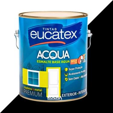Imagem de Tinta Esmalte Base Água para Ferro e Madeira 3,6l - Eucatex, Preto Bri