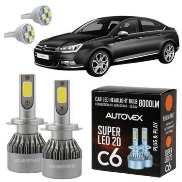 Imagem de Lâmpada Farol Baixo LED H7 Branca Citroen C5 2001 A 2013 T10 - Autovex