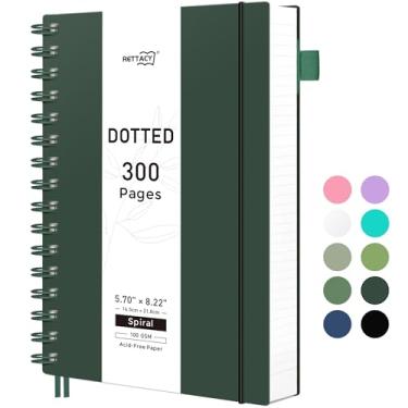 Imagem de RETTACY Caderno De Anotações Com Marcadores, 300 Páginas, Tamanho Médio A5 (14 Cm X 20 Cm), Papel Grosso 100 G/M², Capa Plástico Flexível, Encadernação Espiral, Para Diário, Planejamento E Acompanha