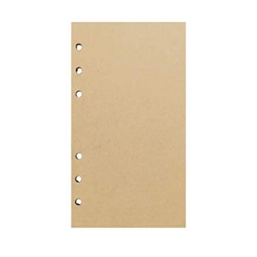 Imagem de Refil de papel para pasta de arquivo A5 21 cm / A6 17 cm 6 furos tampa anel redondo fichário (papel refil marrom, A6)