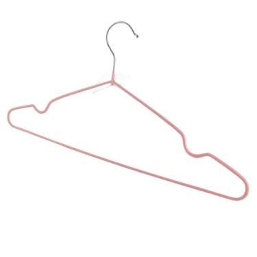 Imagem de Cabides de plástico cabides de não -lip cabides de vestuário molhado seco para adultos ternos de adultos calças vestidos blusas gancho de metal material plástico resistente (Róseo)