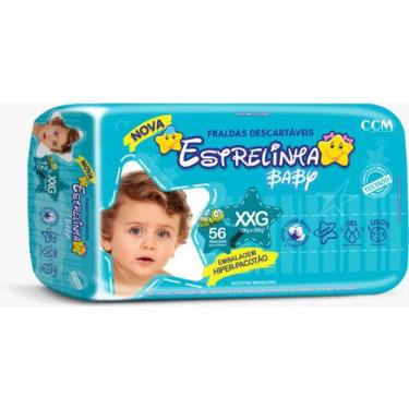 Imagem de Fralda Infantil Estrelinha Baby Hiper 1 Pacote Tamanho XXG 56 Un