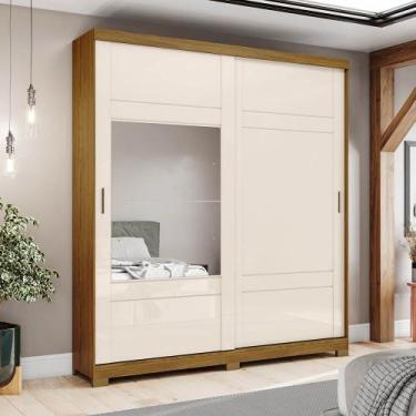 Imagem de Guarda-roupa 200cm com Espelho 2 Portas de Correr 3 Gavetas Verg Henn 