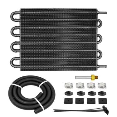 Imagem de ACmango Refrigerador de transmissão de tubo e aletas de 8 passagens ultrasfrias, kit de refrigerador de óleo universal de 7,9 mm Alumínio preto