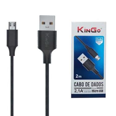 Imagem de Cabo Carregador 2 Metros para Samsung A03 - Cabo Micro USB V8 - KinGo