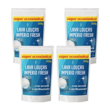 Imagem de Kit 4 Sabão Detergente Pó Máquina Lavar Louças 300g - Lar Fresh, Branc