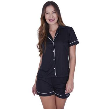 Imagem de Pijama Amamentação Manga Curta Gola e Short - c10 BRENDA - TERRA E MAR