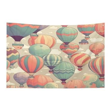 Imagem de Bandeira com quatro furos bandeiras para todos os climas balão de ar quente colorido impresso bandeira decorativa bandeiras de poliéster adequadas para uso interno e externo 89 x 159 centímetros