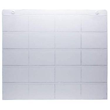 Imagem de ProSimpli 7,6 cm x 12,7 cm Suporte de cartão de plástico para pendurar na parede. Pendure no escritório, sala de aula e casa. Use para estudar, ensinar, receber cartões de receita, tarefas, agendas, apresentações e organização de mesa, 20 Pocket