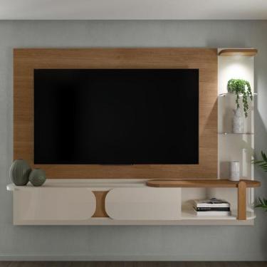 Imagem de Painel Tv 72 Pol 220cm Suspenso Reno Cinamomo/Off White A09 - Mpozenat