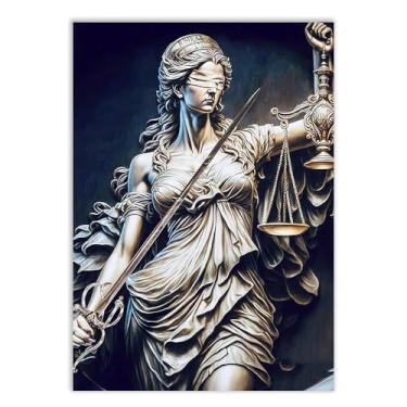 Imagem de Placa Decorativa Deusa Da Justiça Themis Ilustração Estatua Poster Quarto Sala